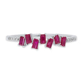 0.04ct Diamond & 0.39ct Ruby 14k White Gold Ring